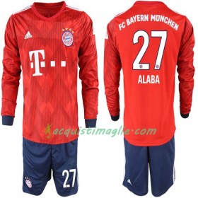 Divisa di Calcio Bayern Monaco Alaba 27 Bambino Prima 2018/2019 Manica Lunga